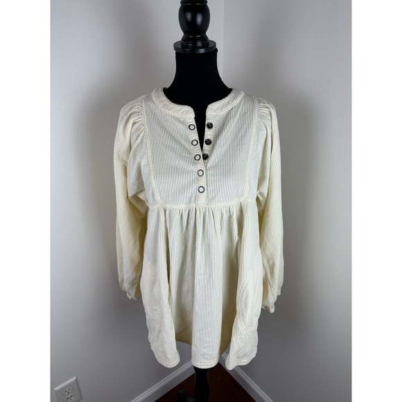 NWT Free People Covered in Corduroy Ivory Tunic size XS - Picture 1 of 9